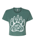 Bear Paw · White Ink · Cropped T-Shirt