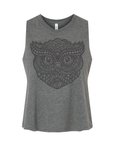 Zentangle Owl · Cropped Tank · Tonal