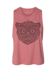 Zentangle Owl · Cropped Tank · Tonal