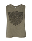 Zentangle Owl · Cropped Tank · Tonal