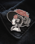 Horned Lady in Derby Hat · Enamel Pin