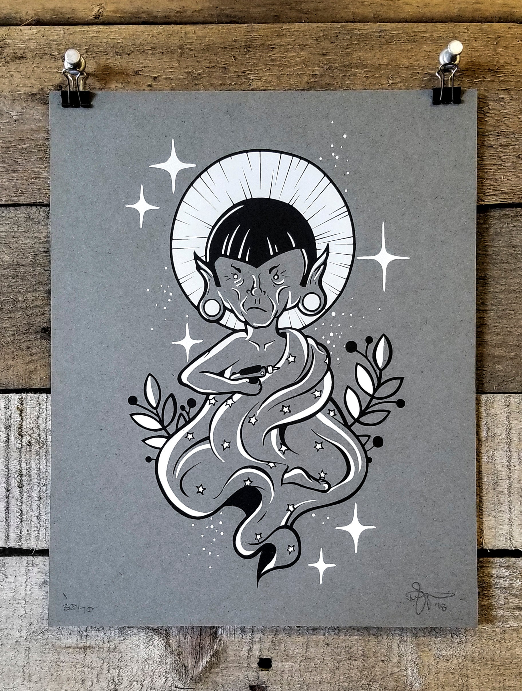 Budda Spock screen print by Nicole Gress